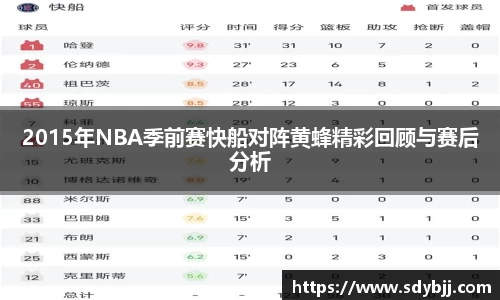 2015年NBA季前赛快船对阵黄蜂精彩回顾与赛后分析